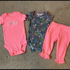 Baby Girl 2pk Short Sleeve Bodysuit Floral/Pink-9M